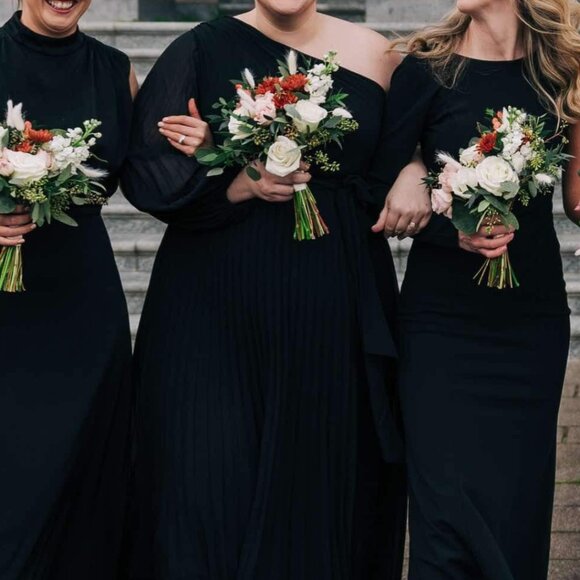 Lulus Black Formal One-Shoulder Pleated Maxi Dress (2XL) - Picture 1 of 2